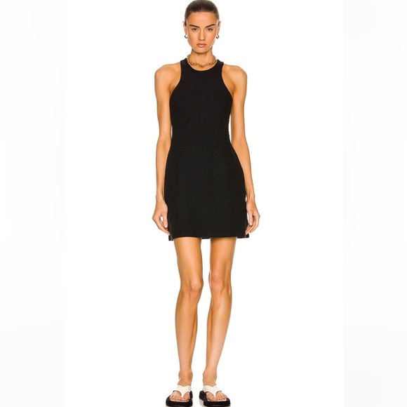 New Beyond Yoga Under Lock & Key Racerback Dress Darkest Night Heather Black NWT - Picture 1 of 14